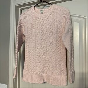 L.L. Bean Women's 100%Cotton Cable Knit Sweater-Pink medium  NOT FOR SALE
